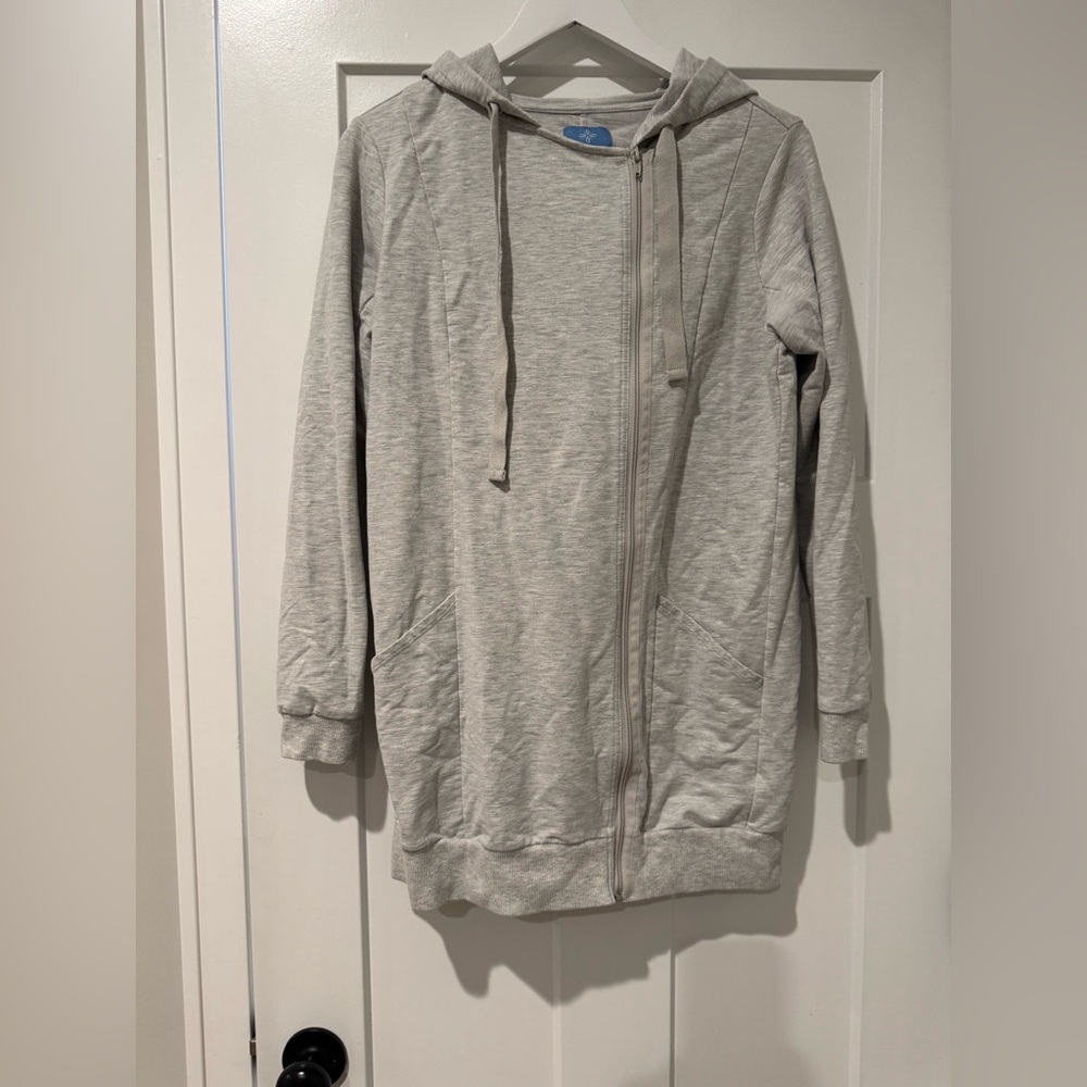 Simply Vera Vera Wang light gray long, zip cardigan/sweatshirt